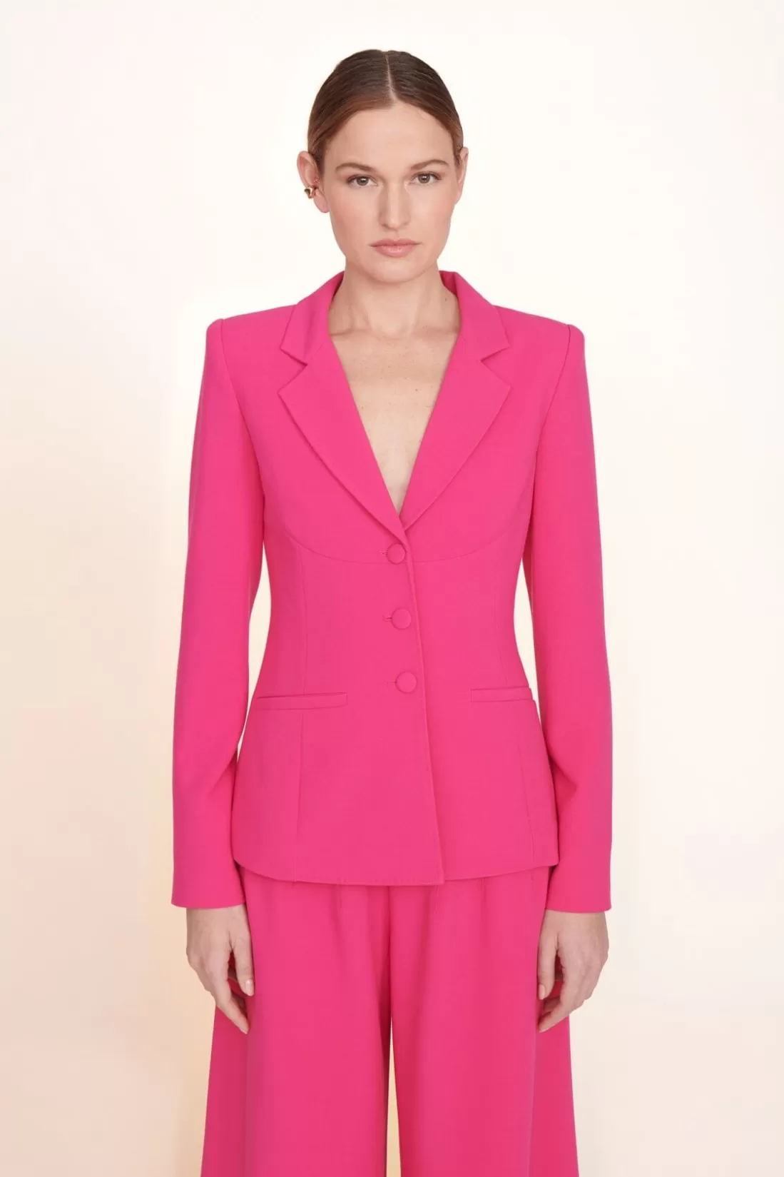 STAUD -CARSON BLAZER - MAGENTA