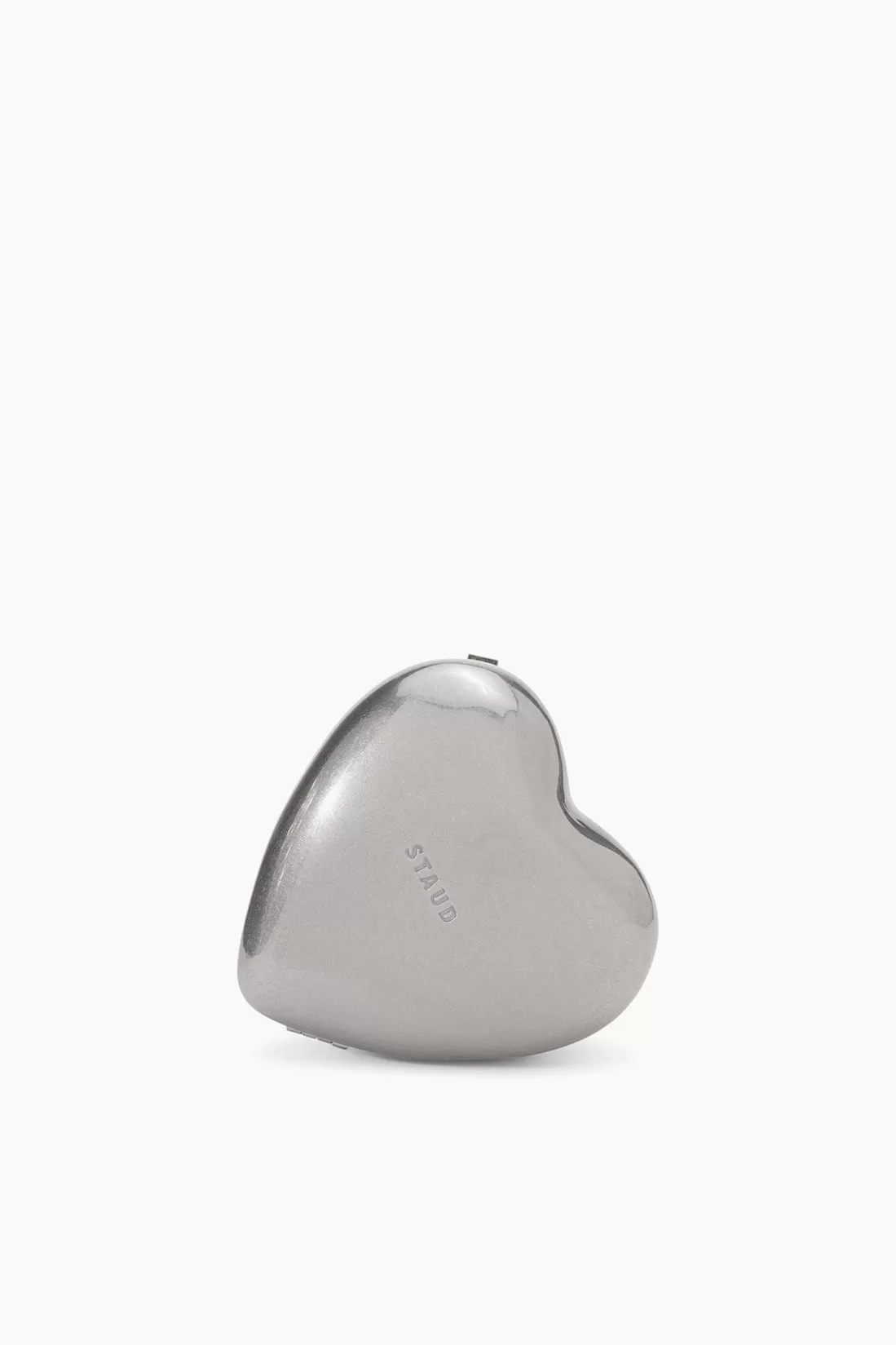 STAUD -METAL HEART CLUTCH - SILVER