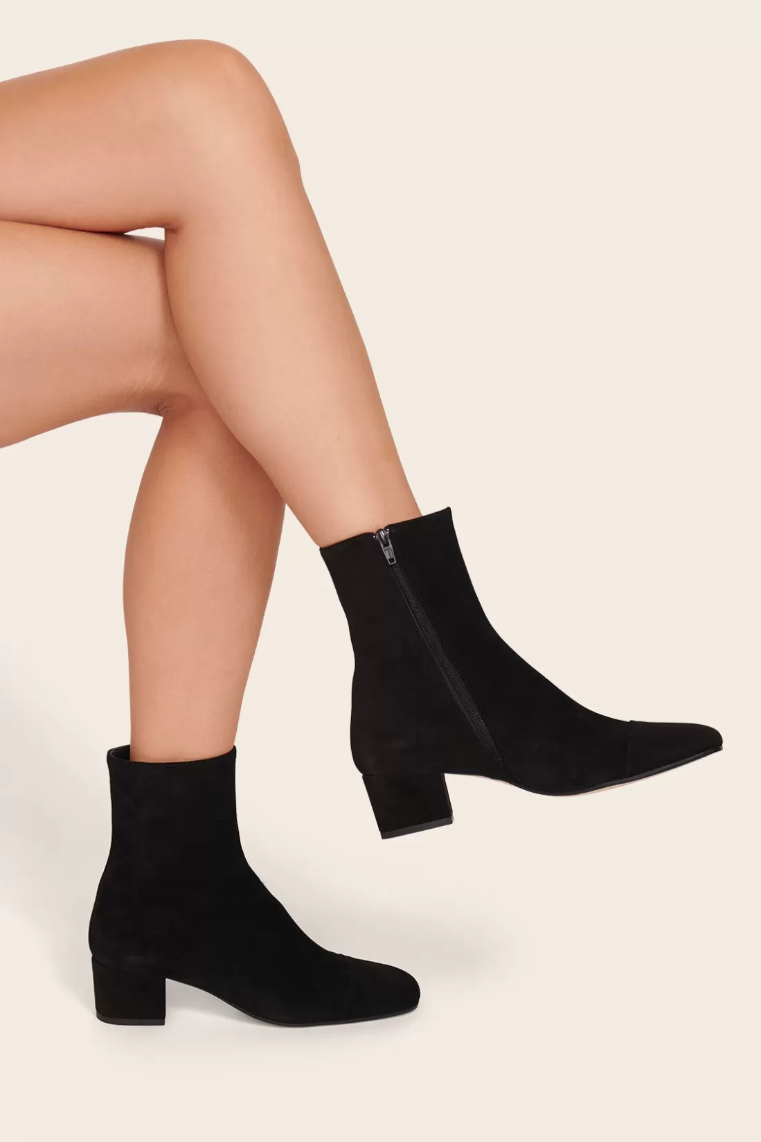 STAUD - AIMEE SHORT BOOT BLACK SUEDE