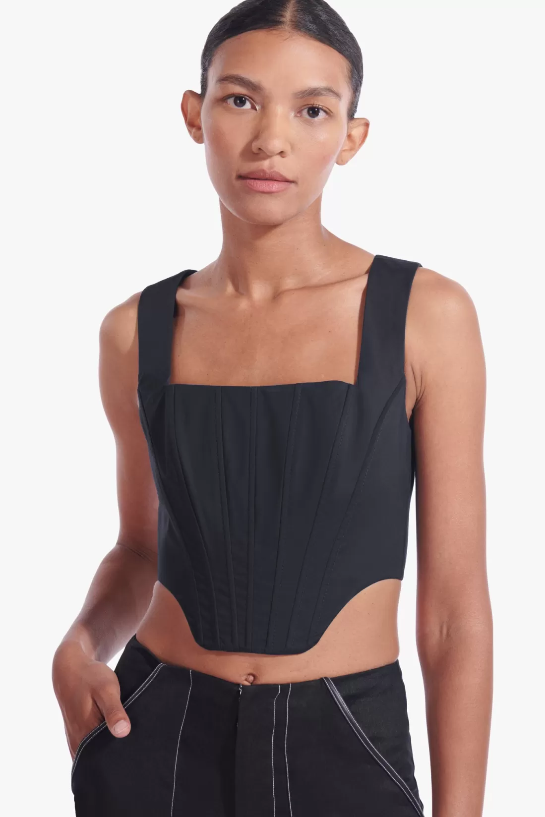 STAUD - ALICE TOP BLACK