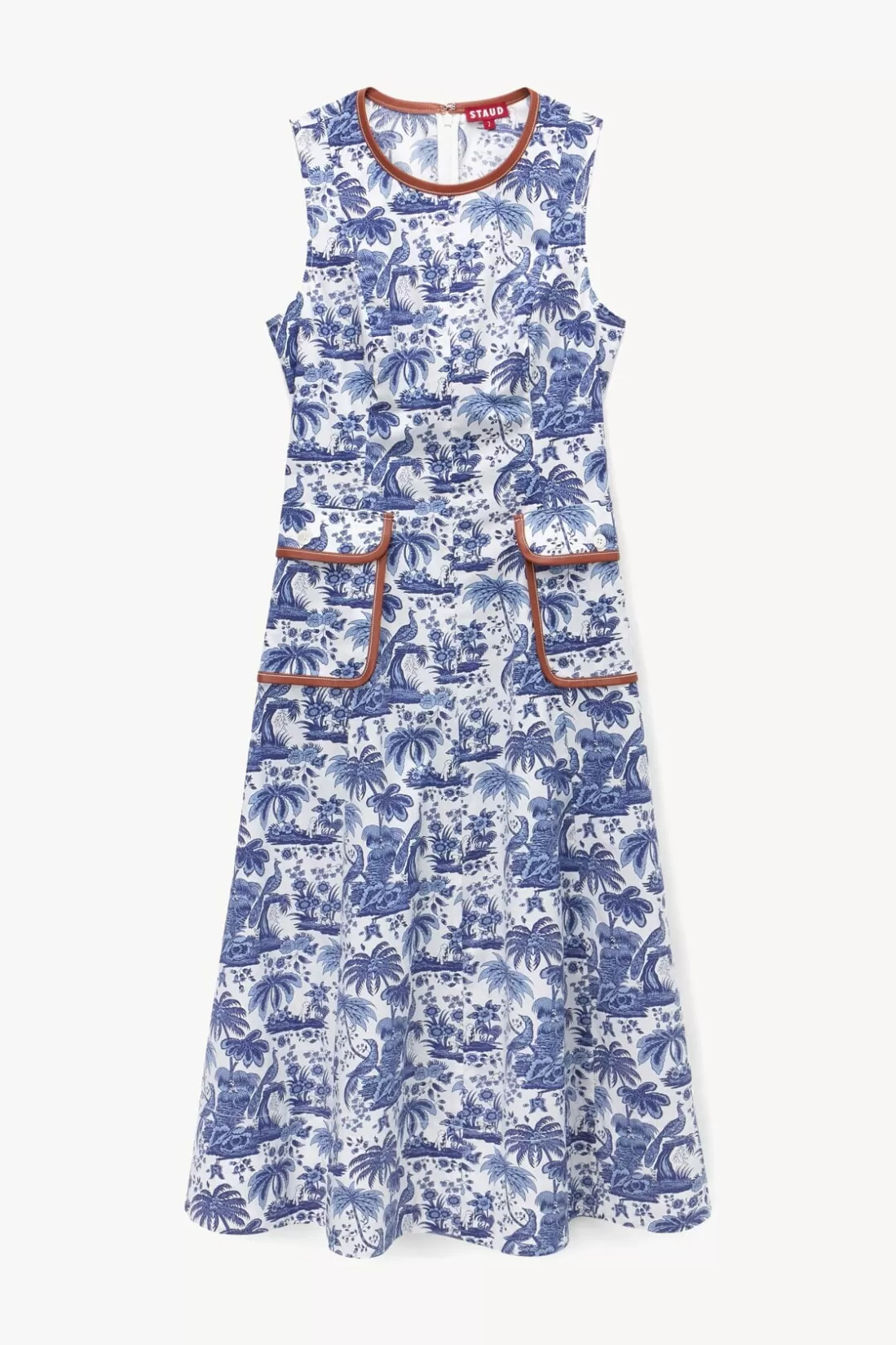 STAUD - BAIT DRESS BLUE TOILE WHISKEY