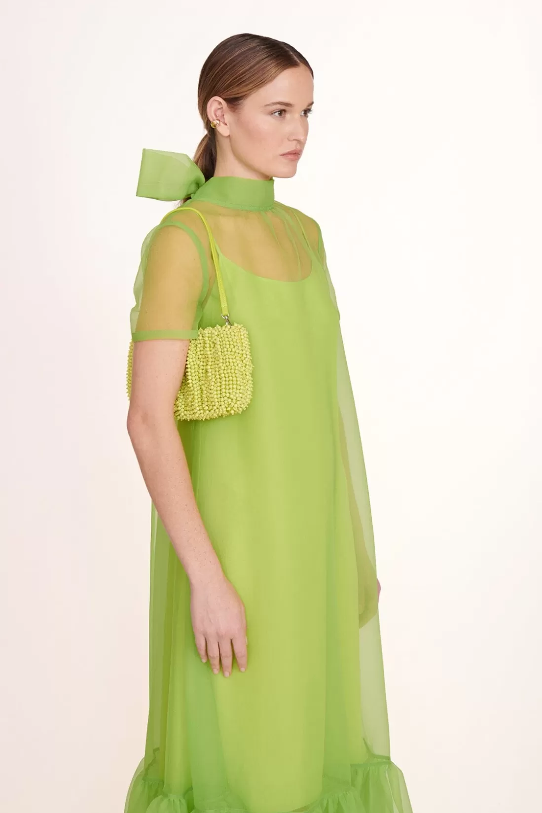 STAUD Occasion Dresses- BEADED BEAN BAG CITRON