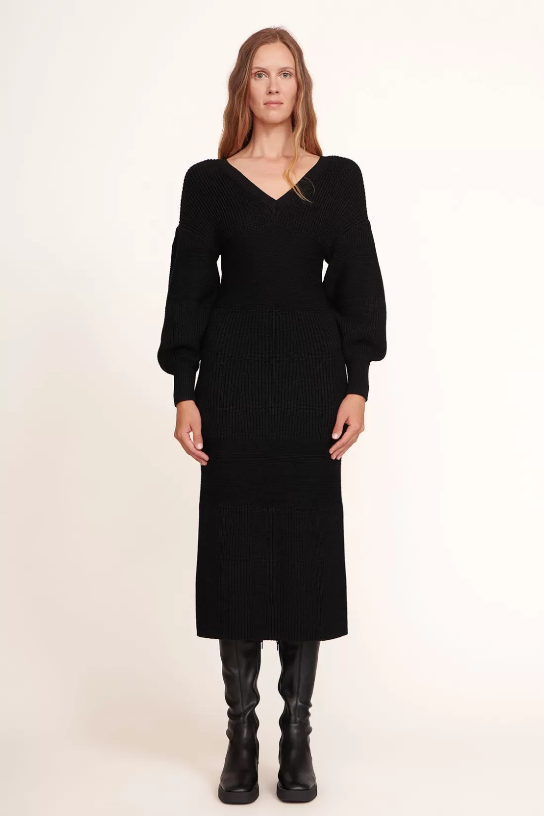 STAUD - CARNATION DRESS BLACK