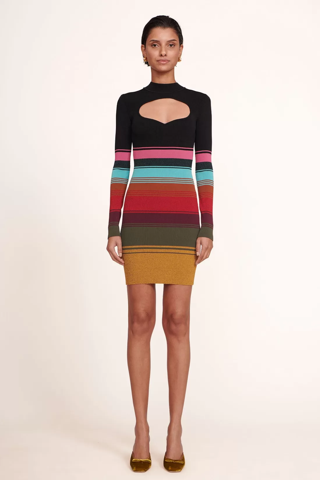 STAUD - CLARA DRESS MOSAIC STRIPE