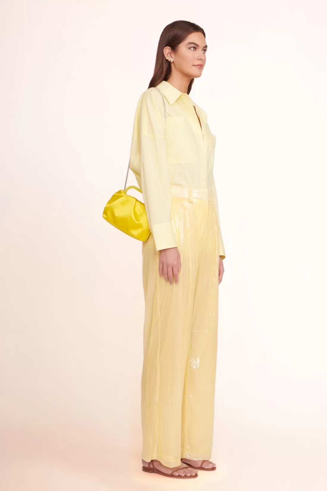 STAUD Occasion Dresses- CORY BAG SATIN CITRON