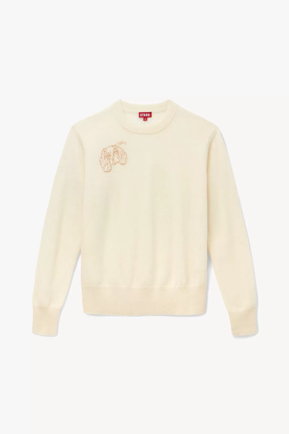 STAUD Pet Sweats & Knits- CUSTOM CASHMERE CREWNECK SWEATER CREAM