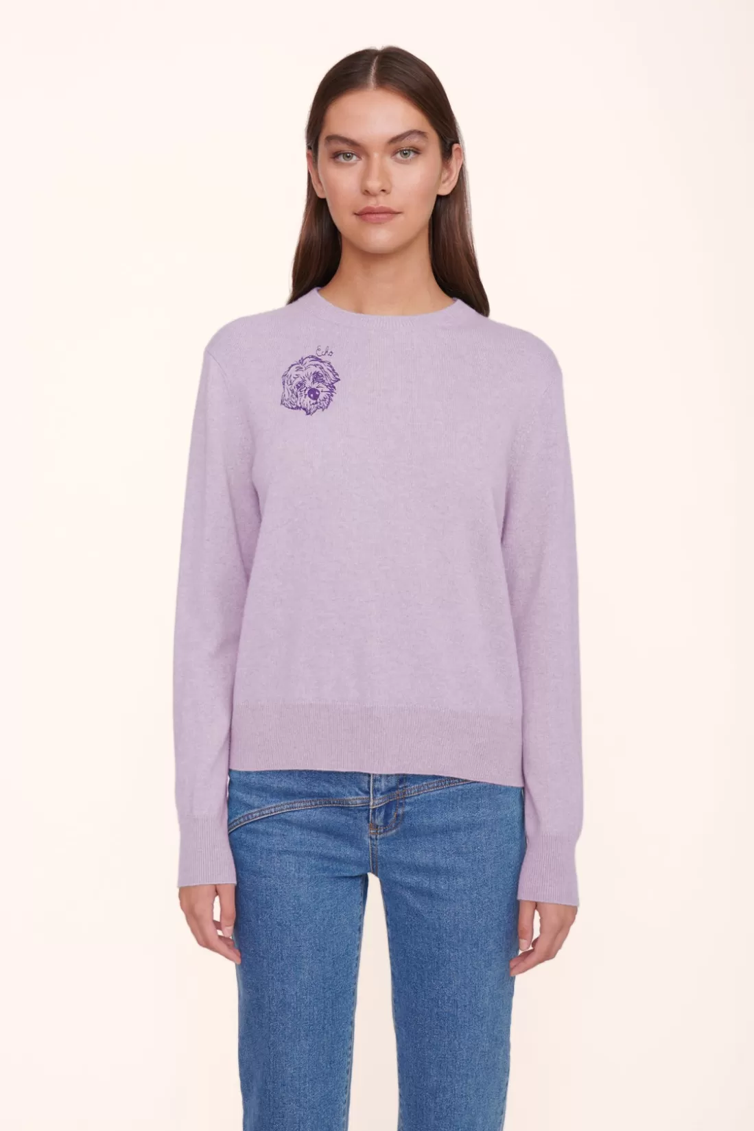 STAUD Pet Sweats & Knits- CUSTOM CASHMERE CREWNECK SWEATER LAVENDER