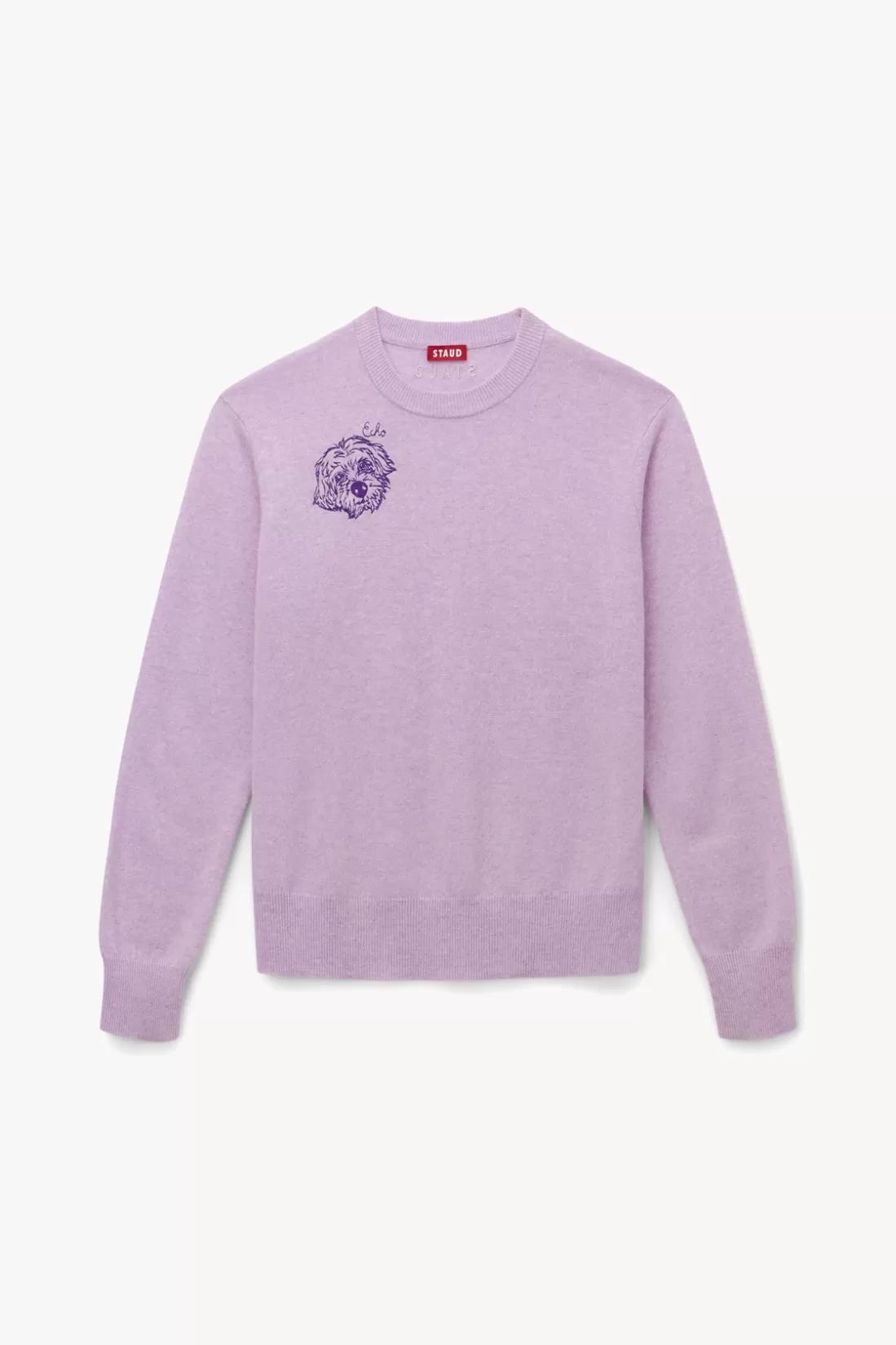 STAUD Pet Sweats & Knits- CUSTOM CASHMERE CREWNECK SWEATER LAVENDER