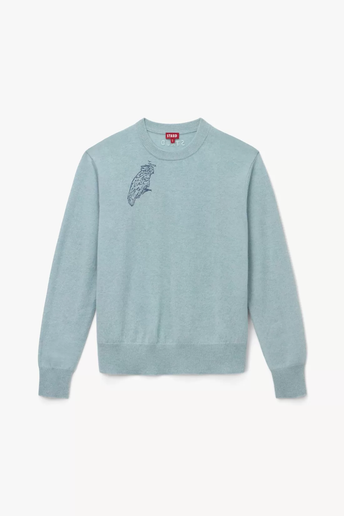 STAUD Pet Sweats & Knits- CUSTOM CASHMERE CREWNECK SWEATER LIGHT BLUE