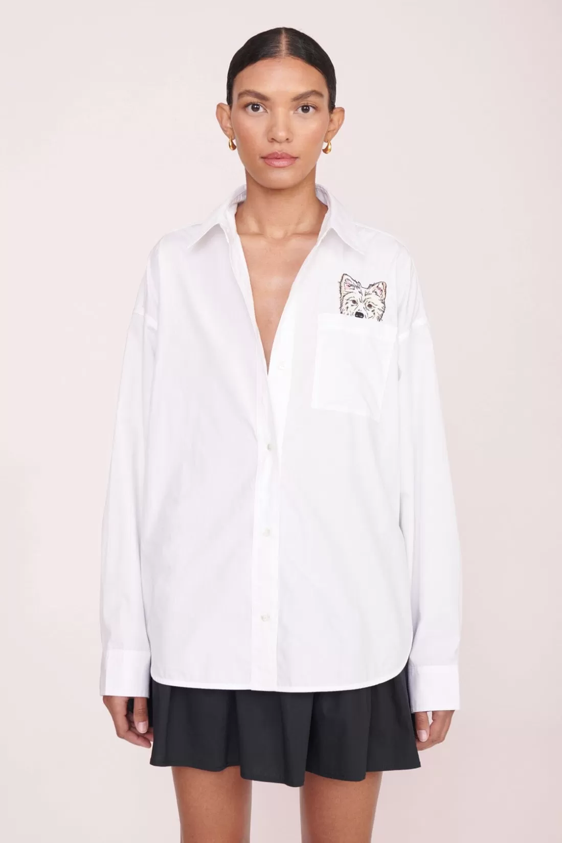 STAUD Pet Ready To Wear- CUSTOM CLASSIC OVERSIZED SHIRT WHITE