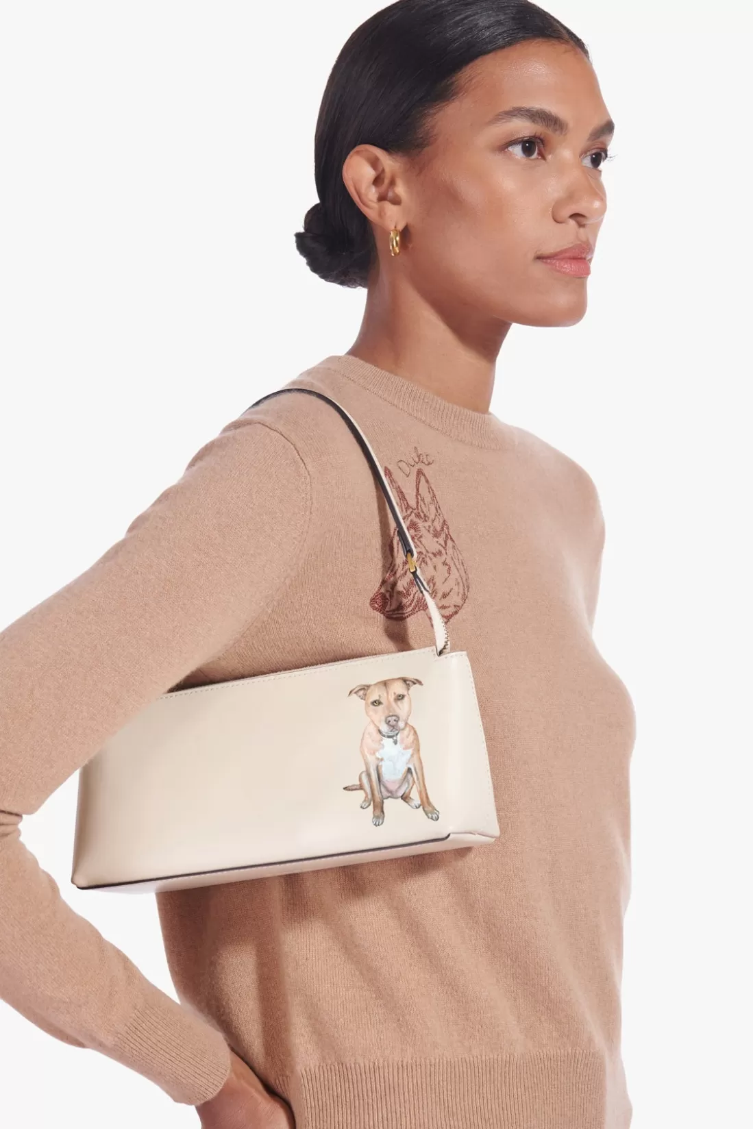 STAUD Pet Handbags- CUSTOM KAIA SHOULDER BAG CREAM