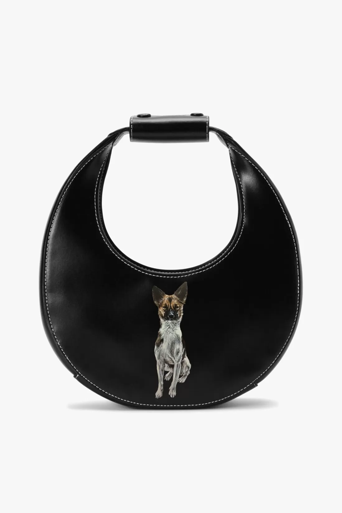 STAUD Pet Handbags- CUSTOM MINI MOON BAG BLACK