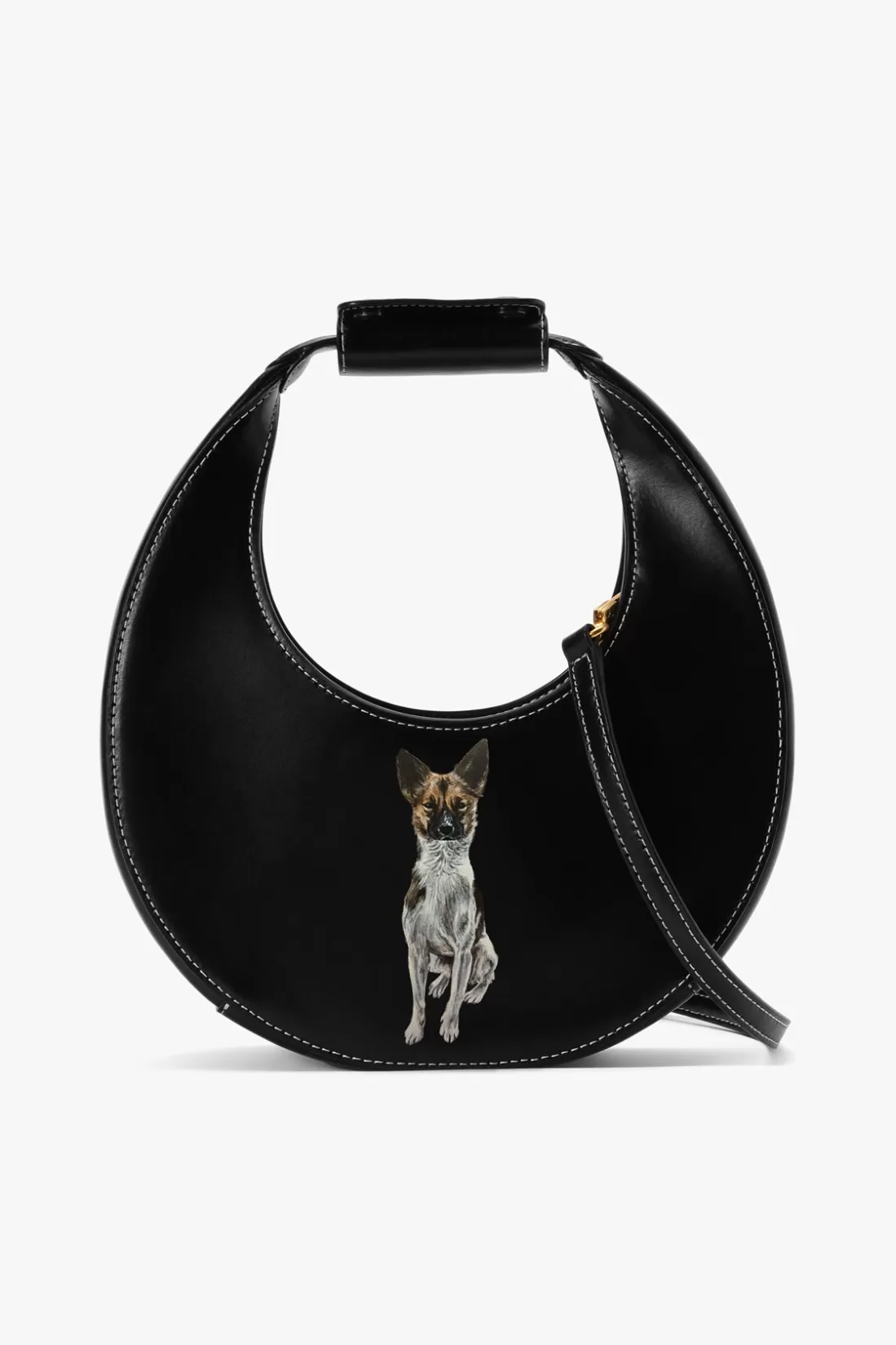 STAUD Pet Handbags- CUSTOM MINI MOON BAG BLACK