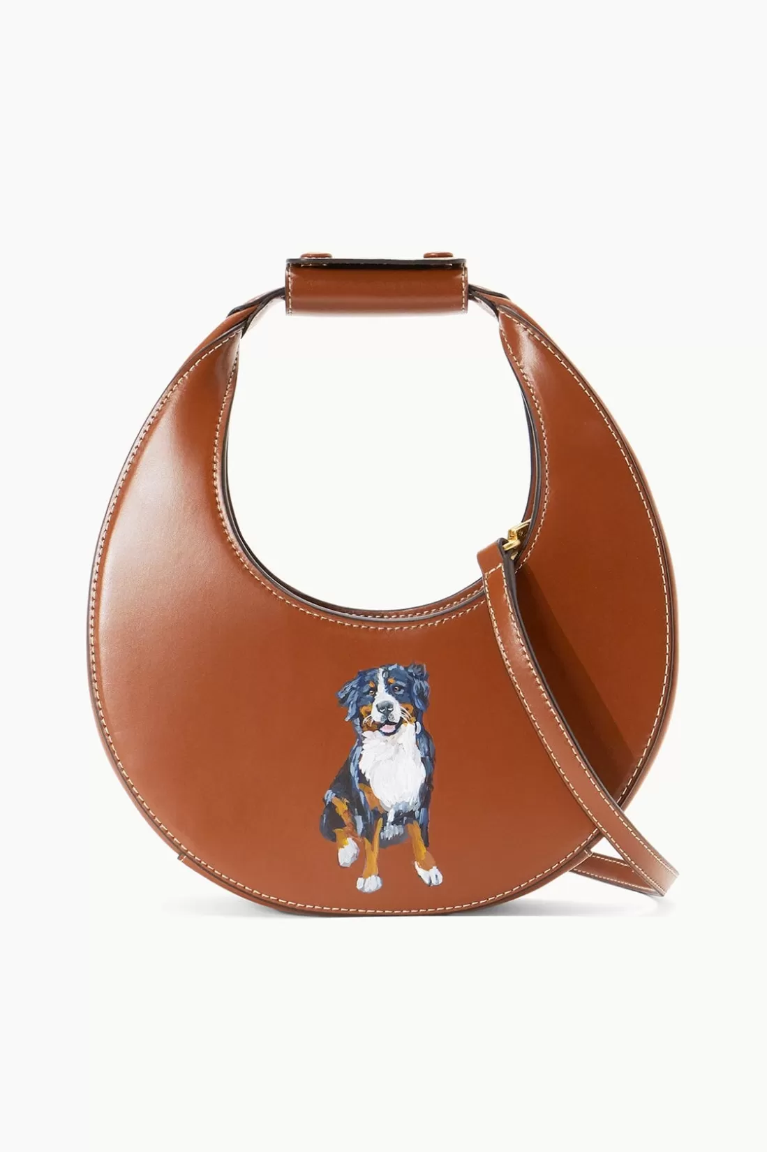 STAUD Pet Handbags- CUSTOM MINI MOON BAG TAN