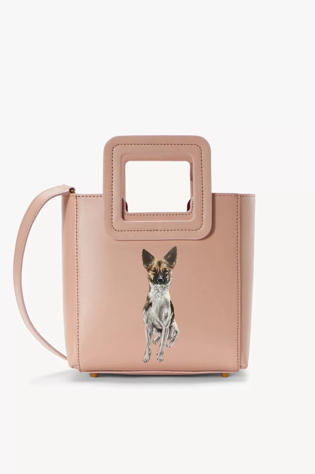 STAUD Pet Handbags- CUSTOM MINI SHIRLEY LEATHER BAG BLUSH