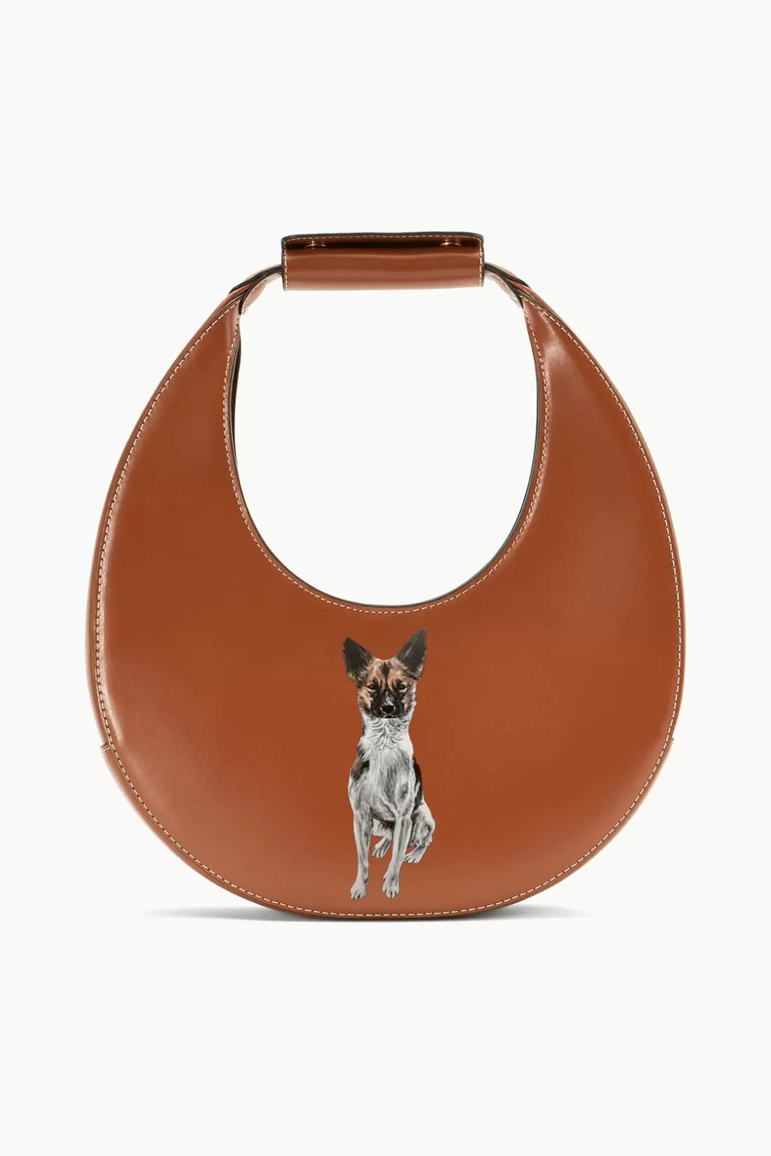 STAUD Pet Handbags- CUSTOM MOON BAG TAN