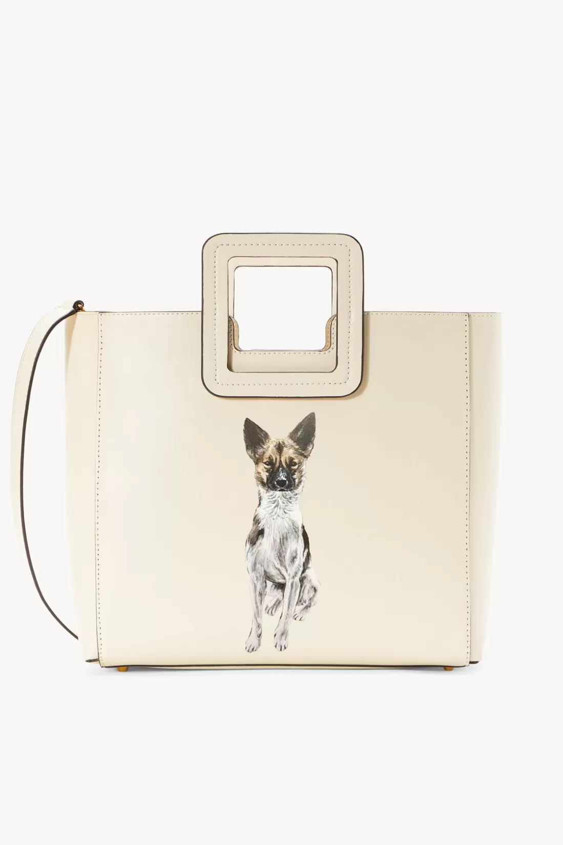 STAUD Pet Handbags- CUSTOM SHIRLEY LEATHER BAG CREAM