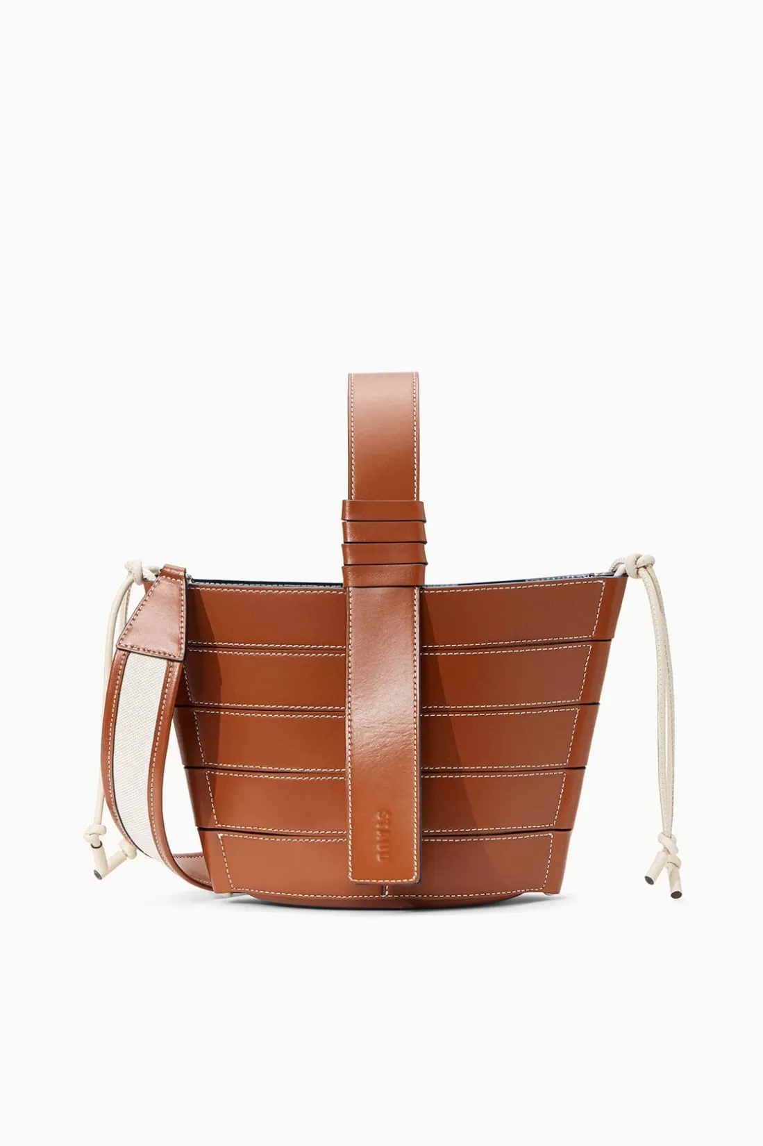 STAUD - DIAMOND MINI TOTE TAN CREAM