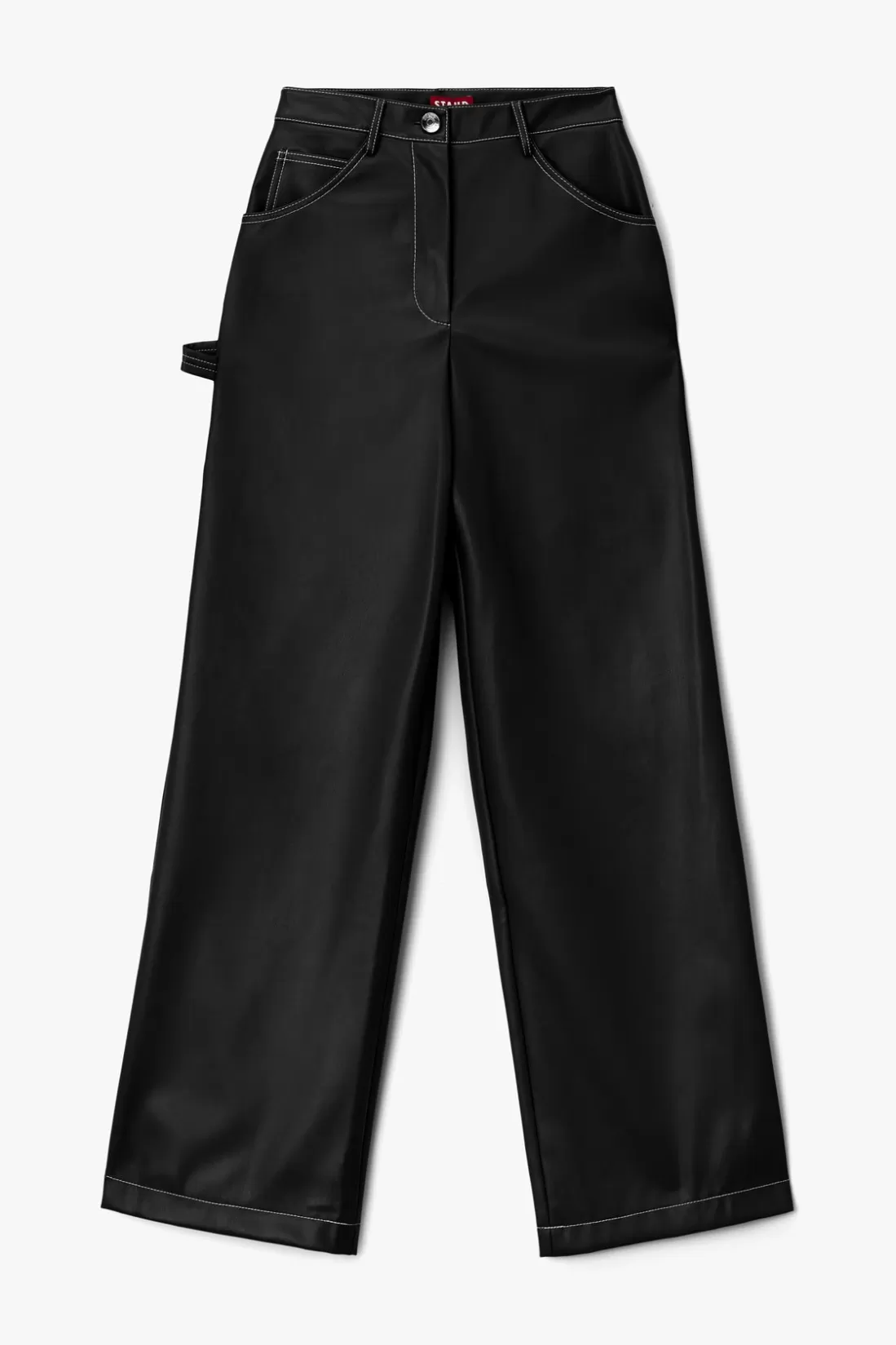 STAUD - DOMINO PANT VEGAN LEATHER BLACK