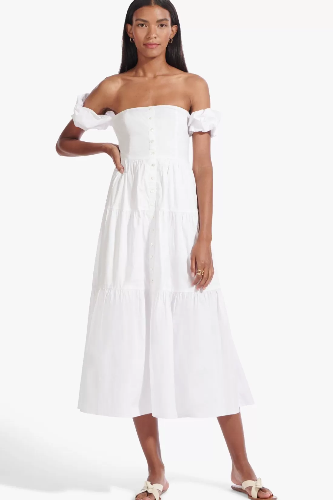 STAUD - ELIO DRESS WHITE