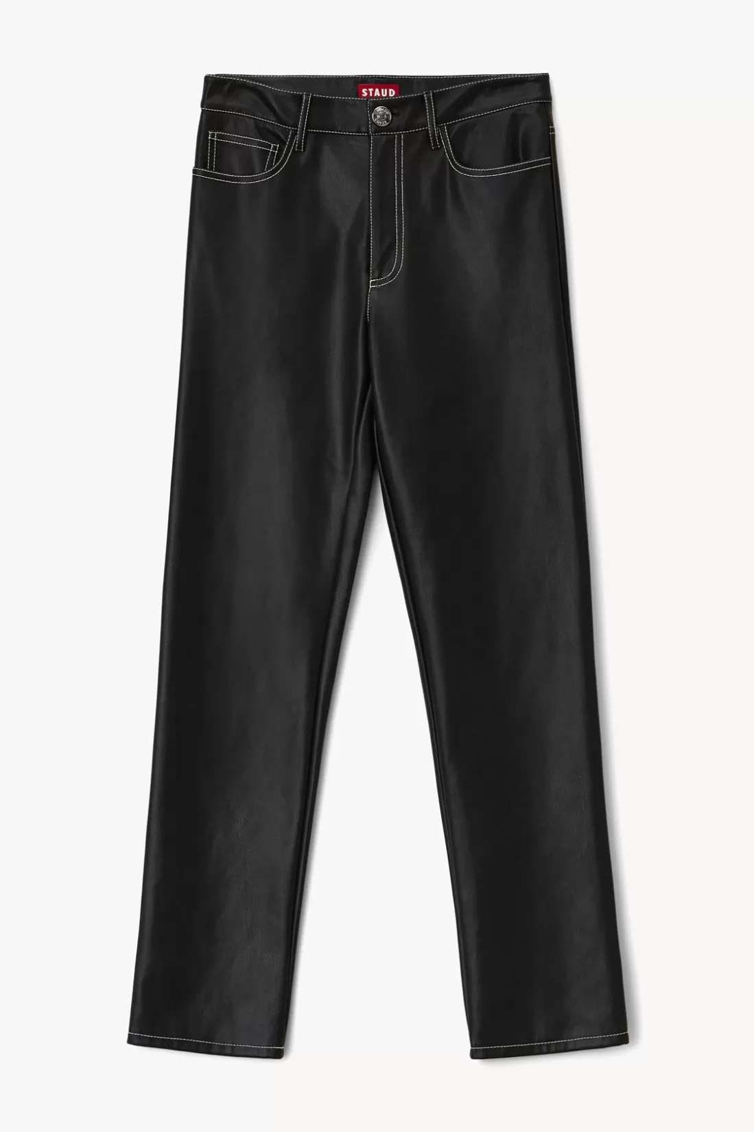 STAUD - ELLIOT PANT VEGAN LEATHER BLACK