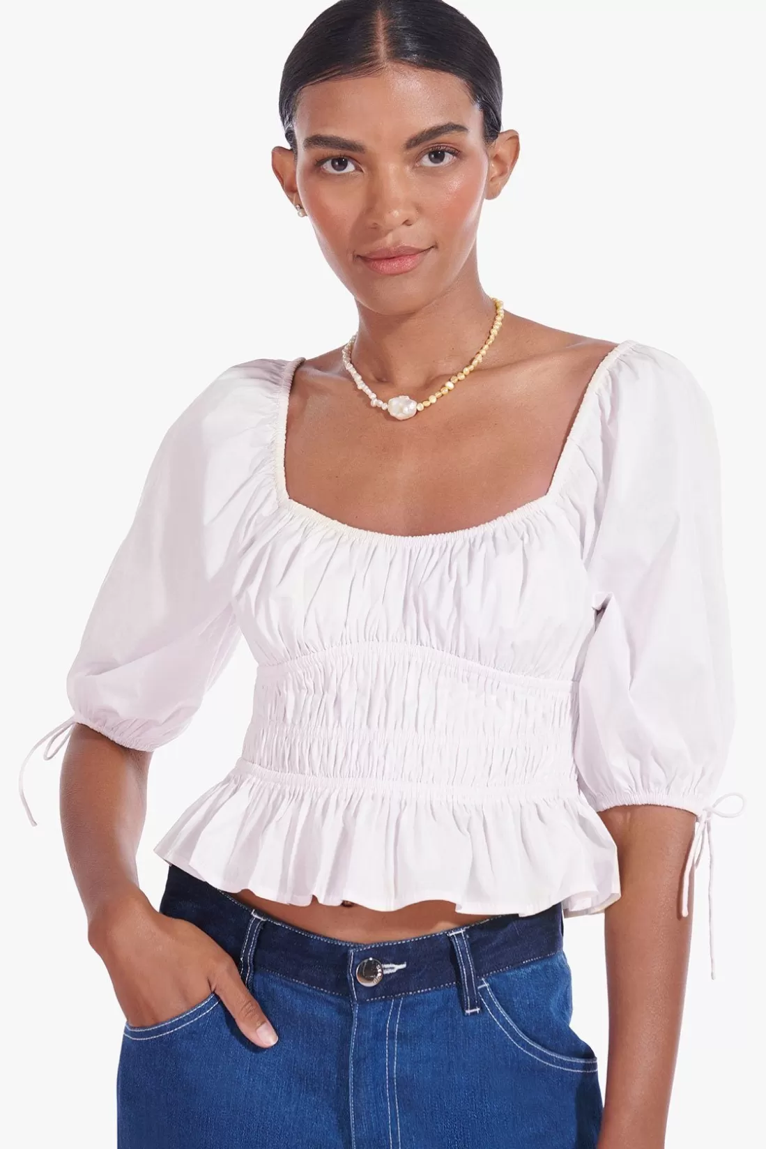 STAUD - FAYE TOP WHITE