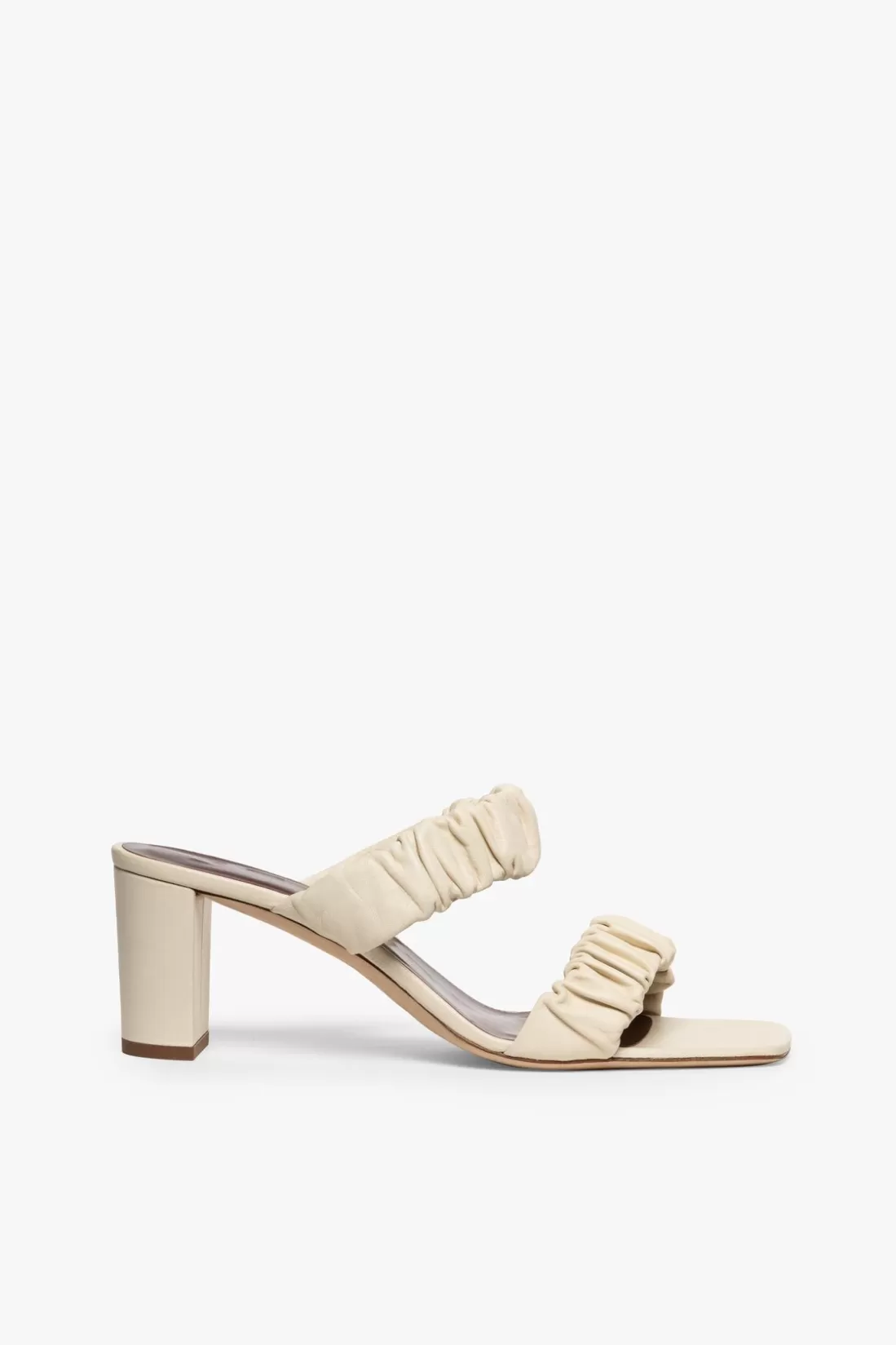 STAUD - FRANKIE RUCHED SANDAL CREAM