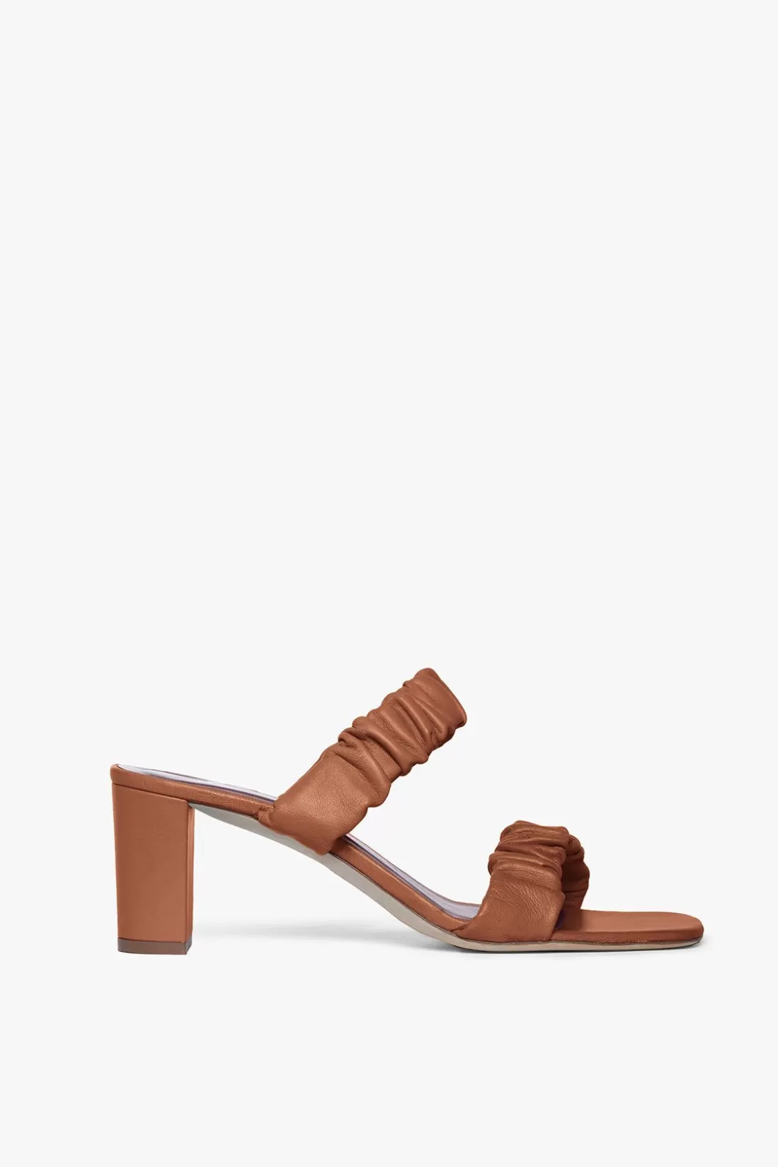 STAUD - FRANKIE RUCHED SANDAL TAN