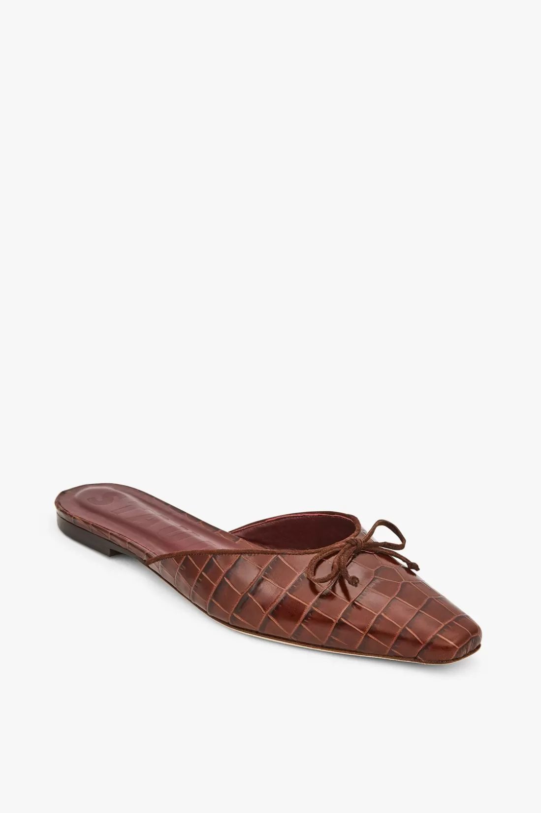 STAUD - GINA MULE BROWN CROC EMBOSSED