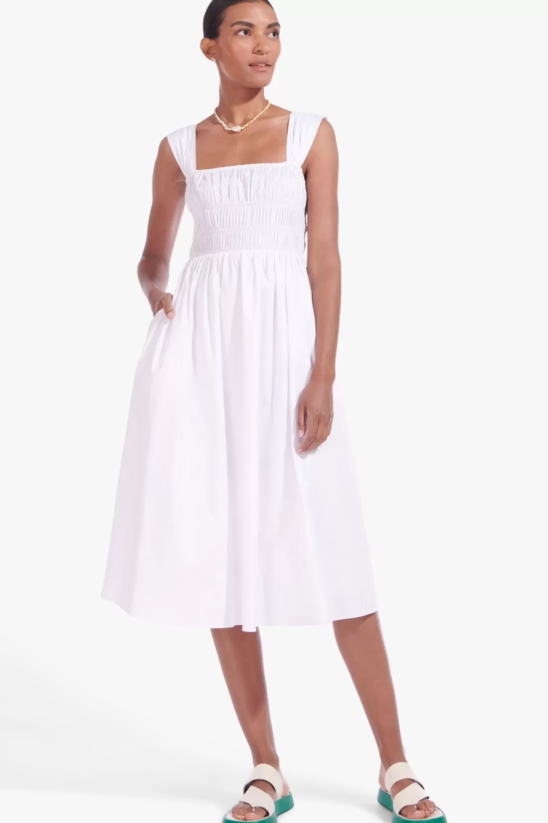 STAUD - IDA DRESS WHITE