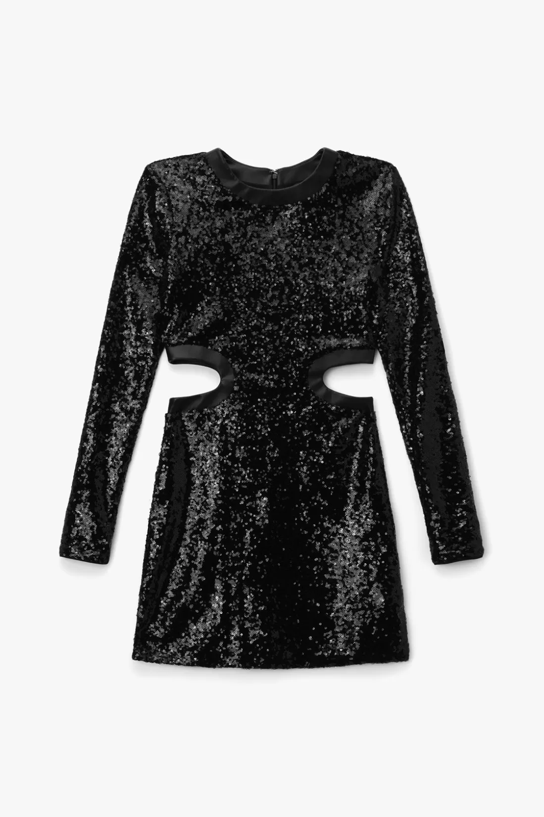 STAUD - LONG SLEEVE MINI DOLCE DRESS BLACK