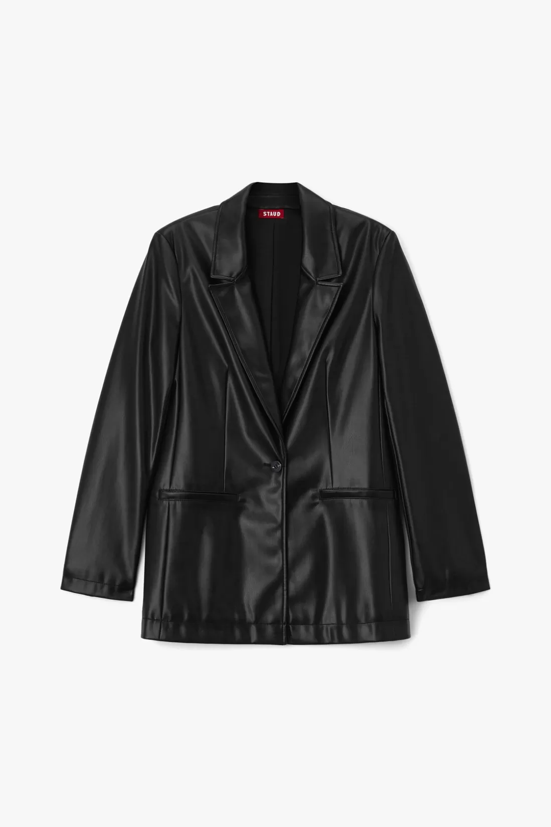 STAUD - MADDEN BLAZER BLACK BLACK VEGAN LEATHER