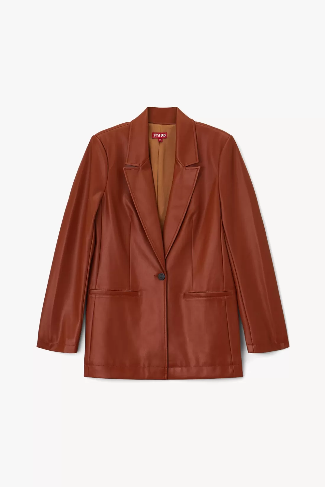 STAUD - MADDEN BLAZER WHISKEY VEGAN LEATHER