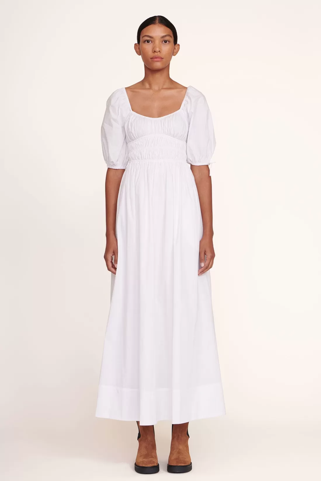 STAUD - MAXI FAYE DRESS WHITE