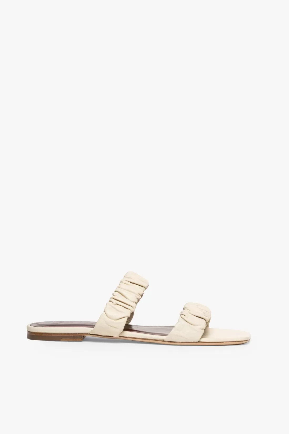 STAUD - MAYA RUCHED SANDAL CREAM