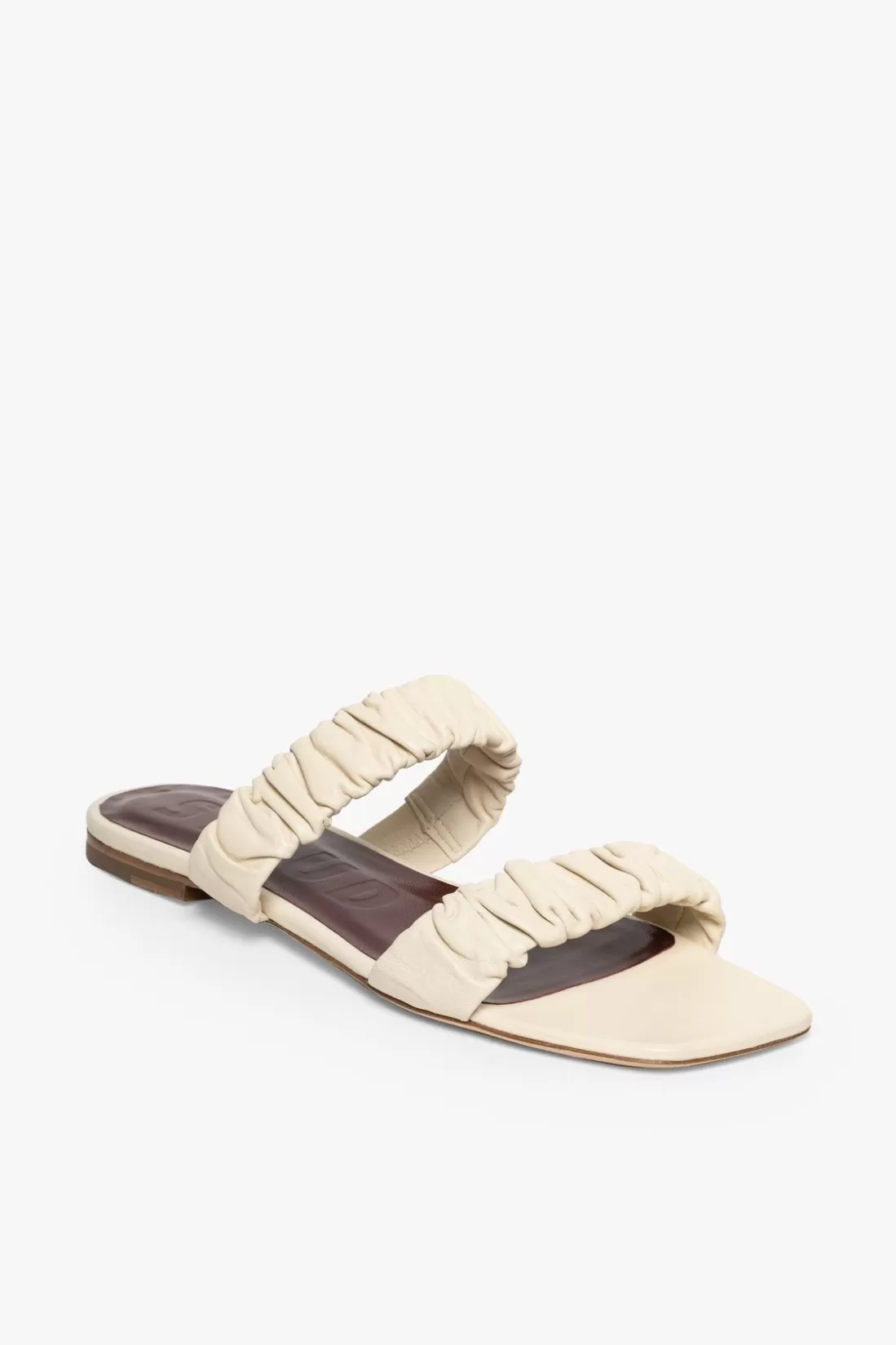 STAUD - MAYA RUCHED SANDAL CREAM