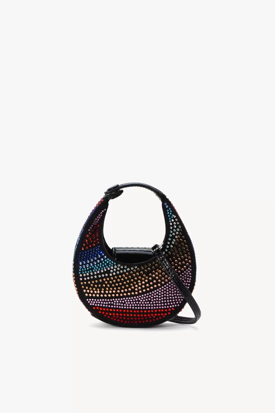 STAUD - MICRO MOON CRYSTAL BAG RAINBOW BLACK