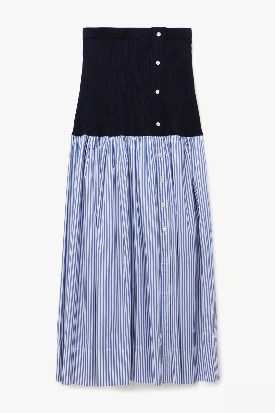 STAUD - MILEY SKIRT NAVY/BLUE WHITE STRIPE NAVY BLUE WHITE STRIPE