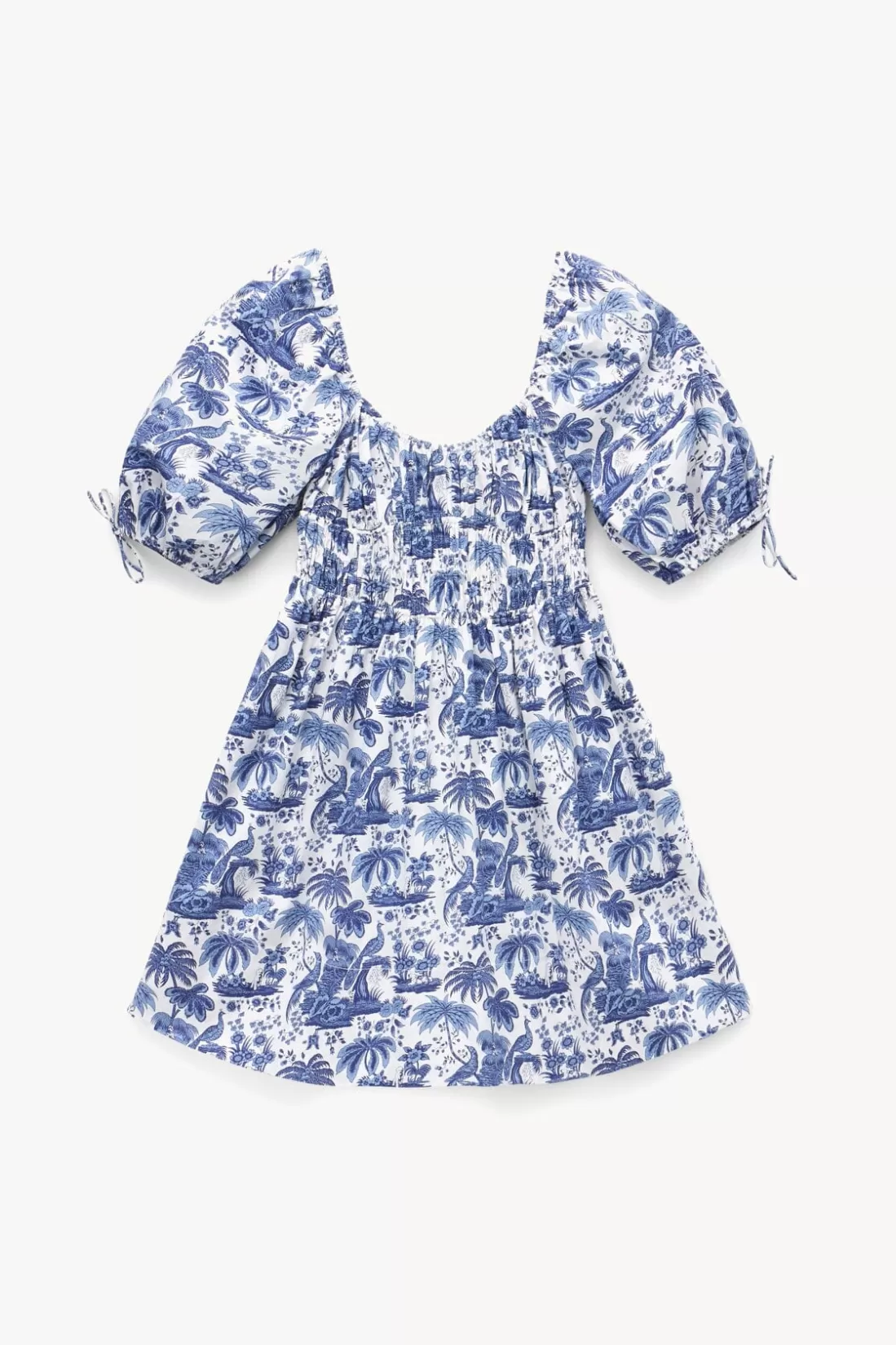 STAUD - MINI FAYE DRESS BLUE TOILE