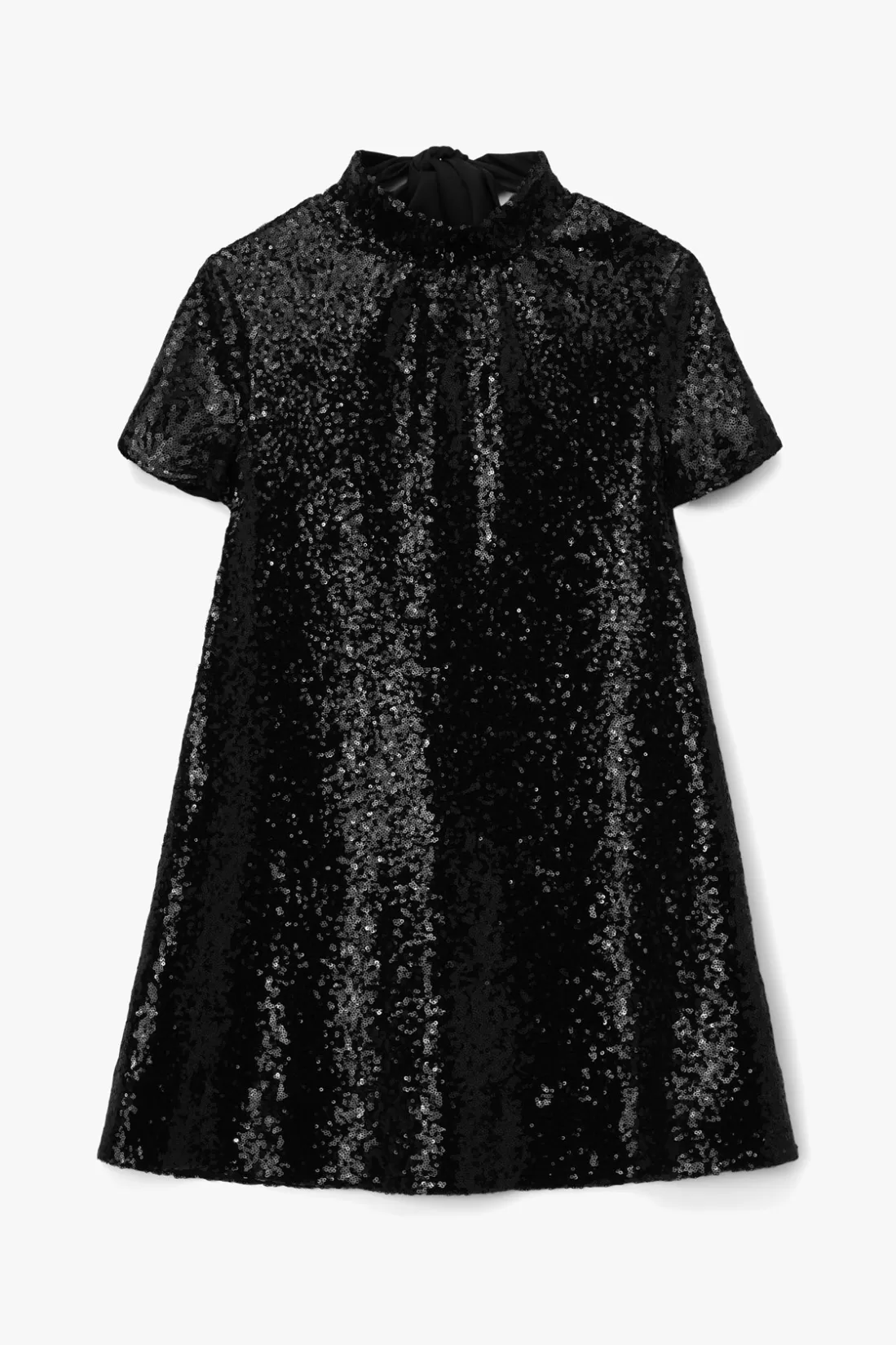 STAUD - MINI ILANA DRESS SEQUINS BLACK