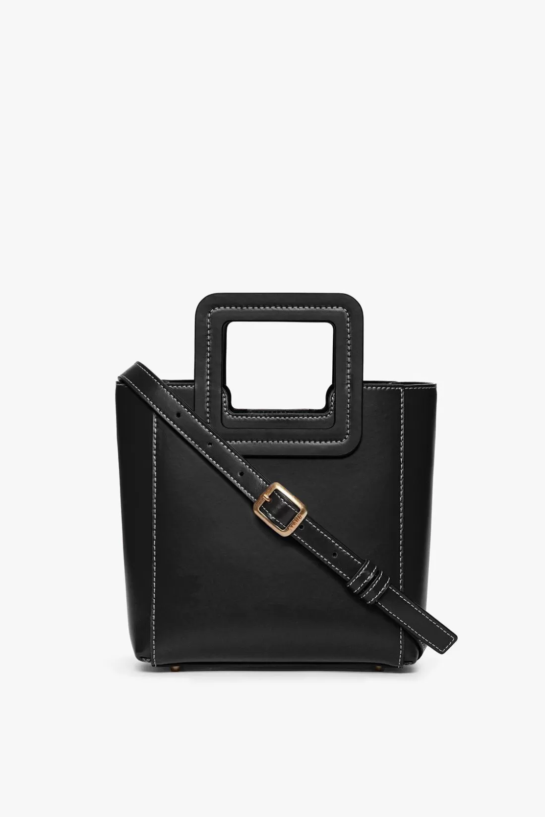 STAUD - MINI SHIRLEY LEATHER BAG BLACK