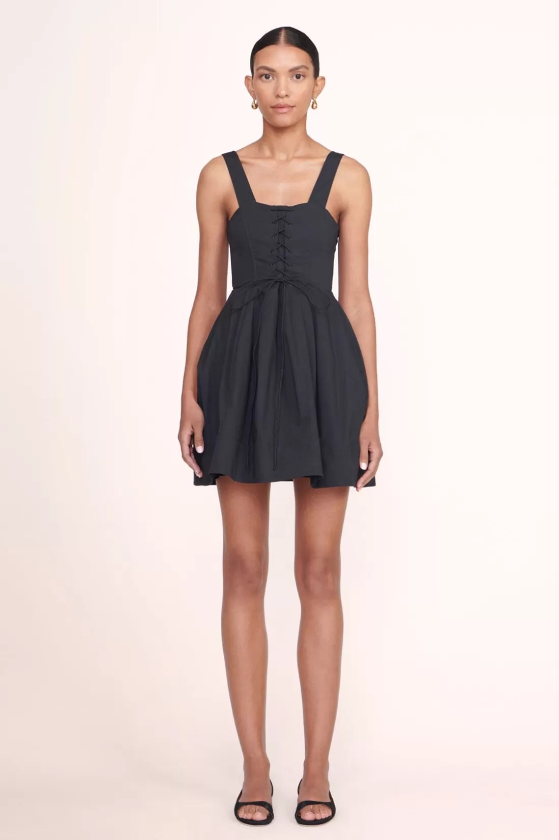 STAUD - MINI SUTTON DRESS BLACK