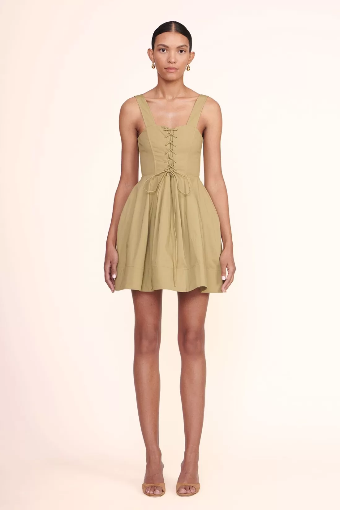 STAUD - MINI SUTTON DRESS KHAKI