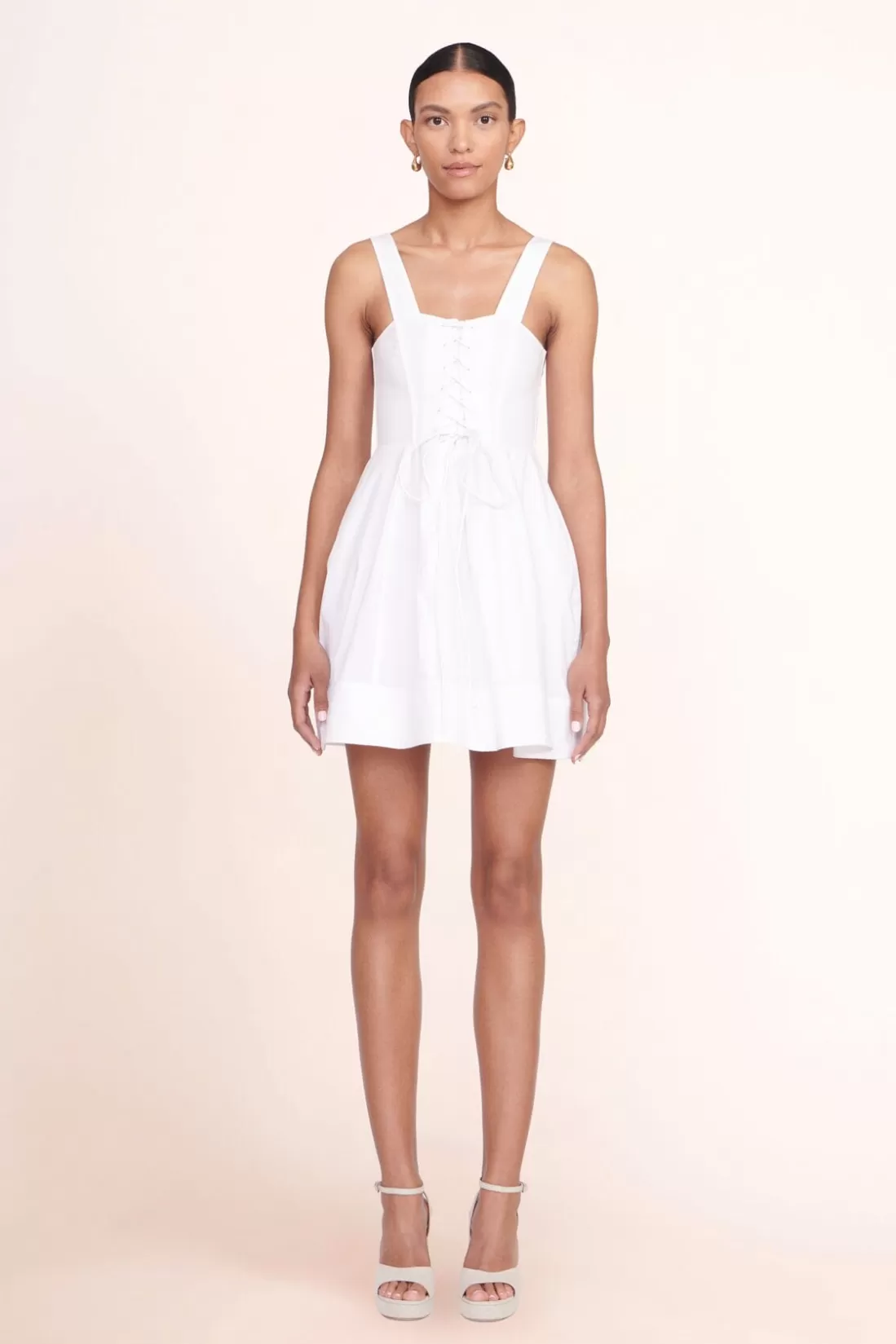 STAUD - MINI SUTTON DRESS WHITE