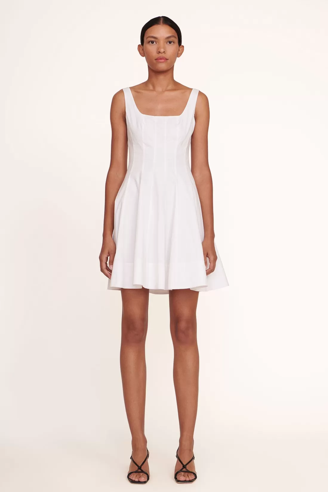 STAUD - MINI WELLS DRESS WHITE