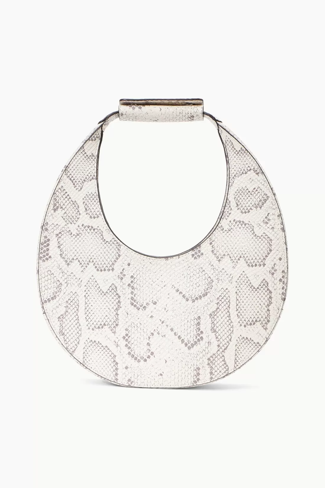 STAUD - MOON BAG SNAKE EMBOSSED BLEACHED