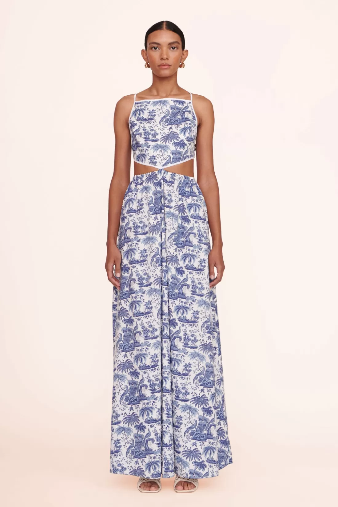 STAUD - MYLA DRESS BLUE TOILE