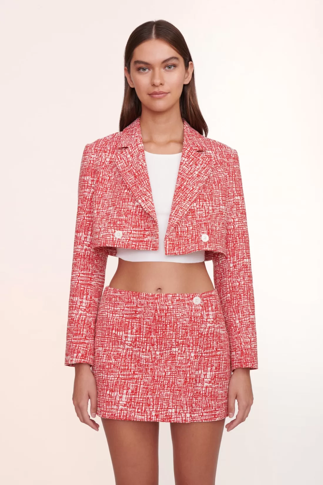 STAUD - NAVIGATION BLAZER PAPAYA CROSSHATCH