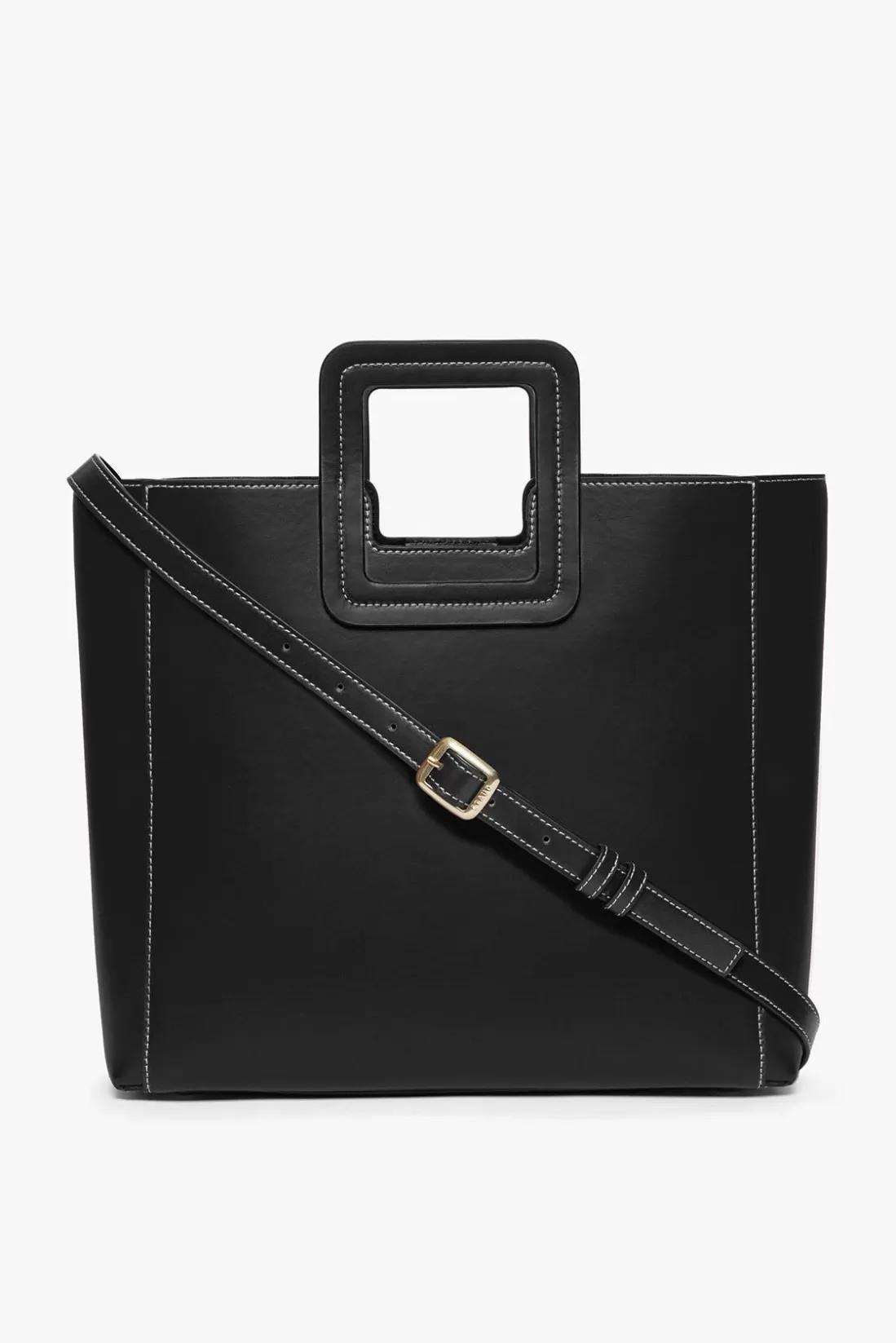 STAUD - SHIRLEY LEATHER BAG BLACK