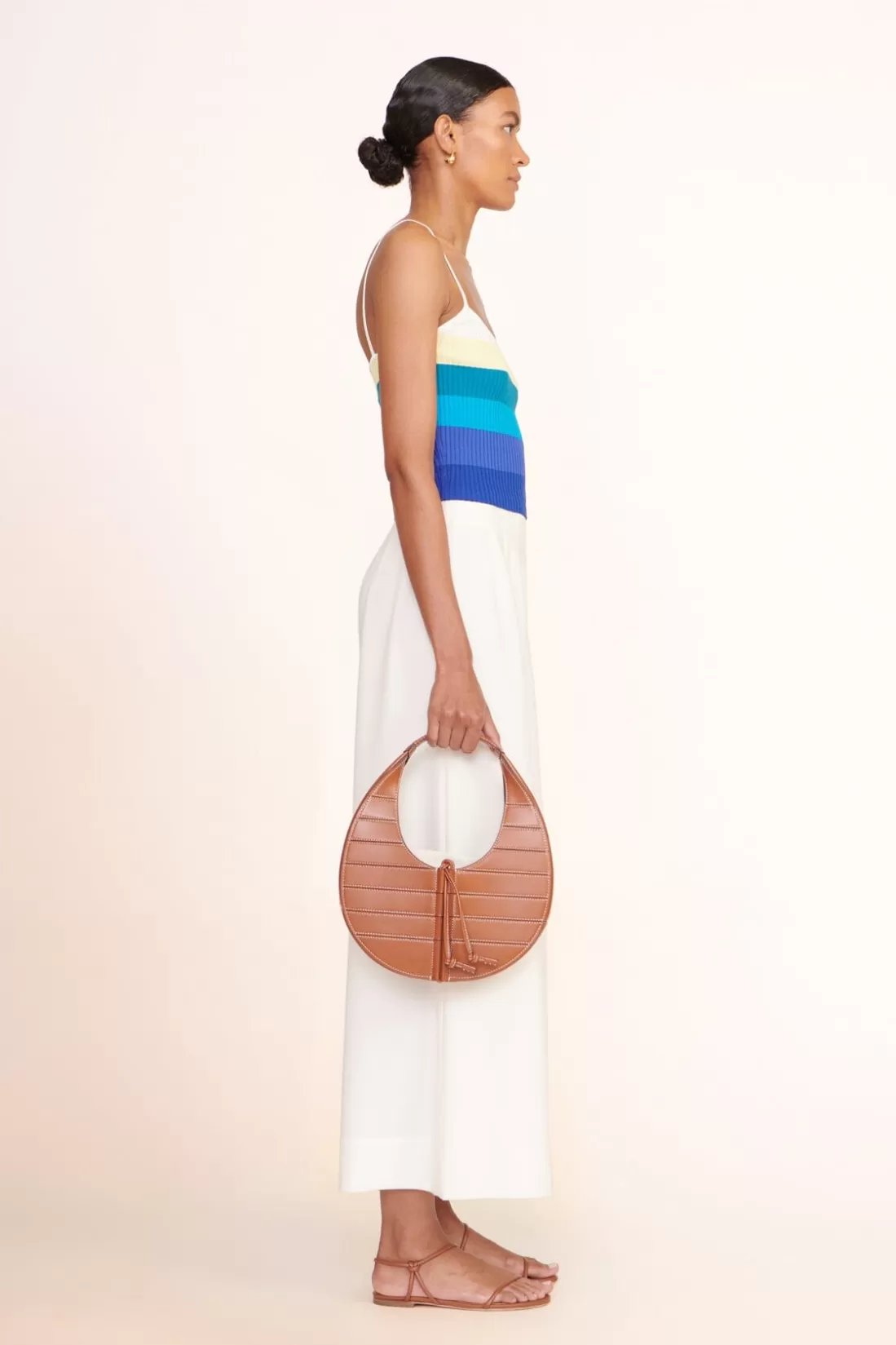 STAUD - SLATTED MOON BAG TAN